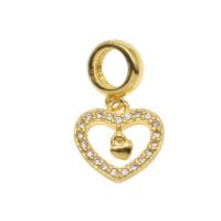 Zinc Alloy Heart Pendants, Brass, gold color plated, micro pave cubic zirconia Approx 3mm 