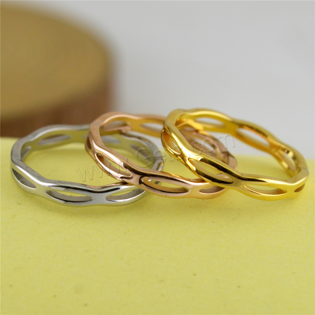 Stainless Steel Finger Ring, different size for choice & for woman & hollow, more colors for choice, 3mm, Sold By PC
