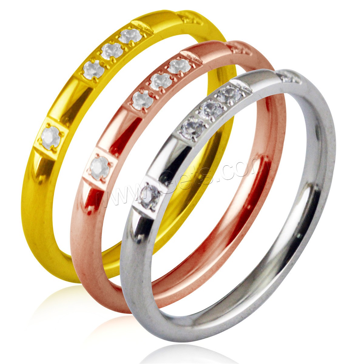 Anilo de dedo de acero inoxidable, Partículas de acero, diverso tamaño para la opción & para mujer & con diamantes de imitación, más colores para la opción, 2mm, Vendido por UD