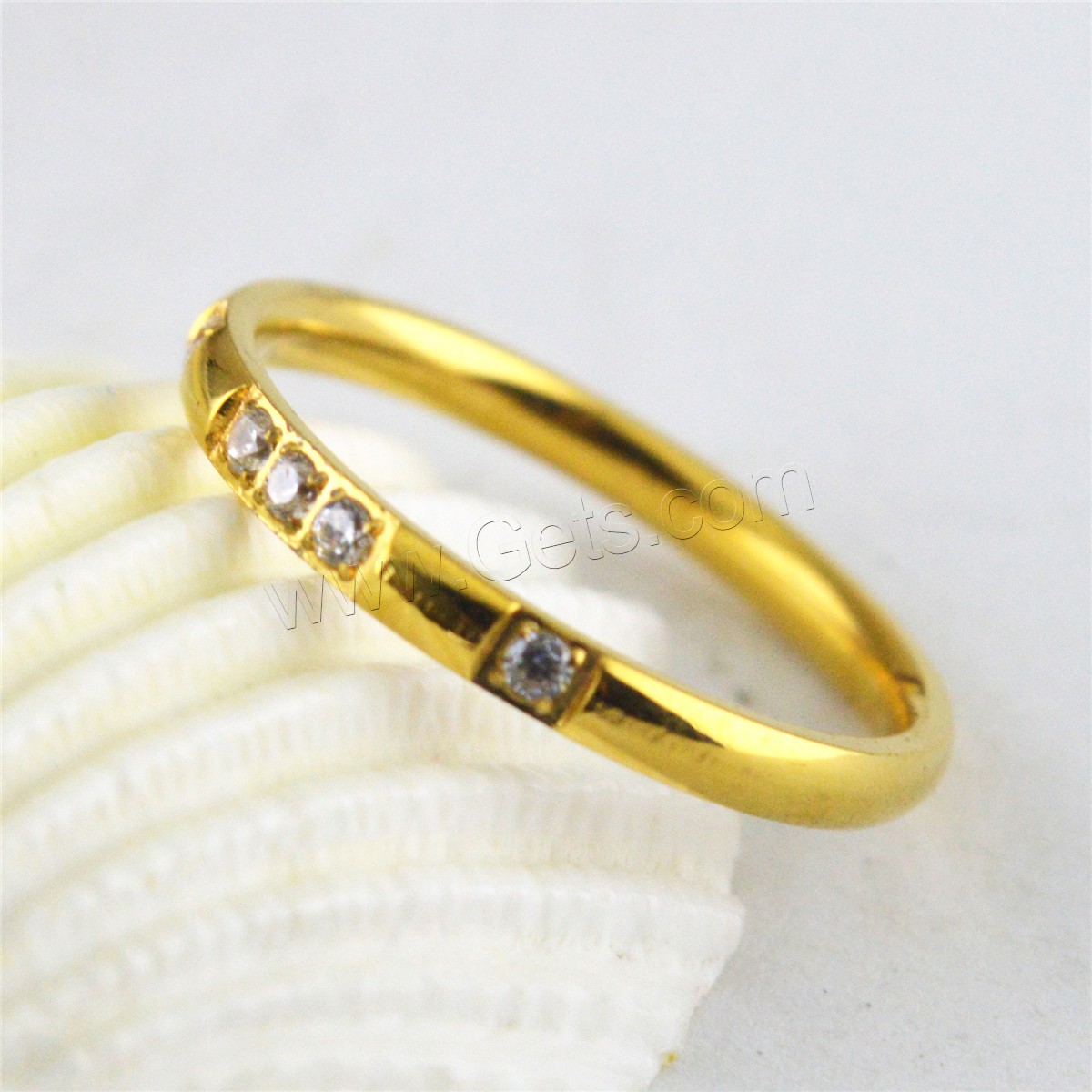 Нержавеющая сталь Rhinestone палец кольцо, титан, разный размер для выбора & Женский & со стразами, Много цветов для выбора, 2mm, продается PC