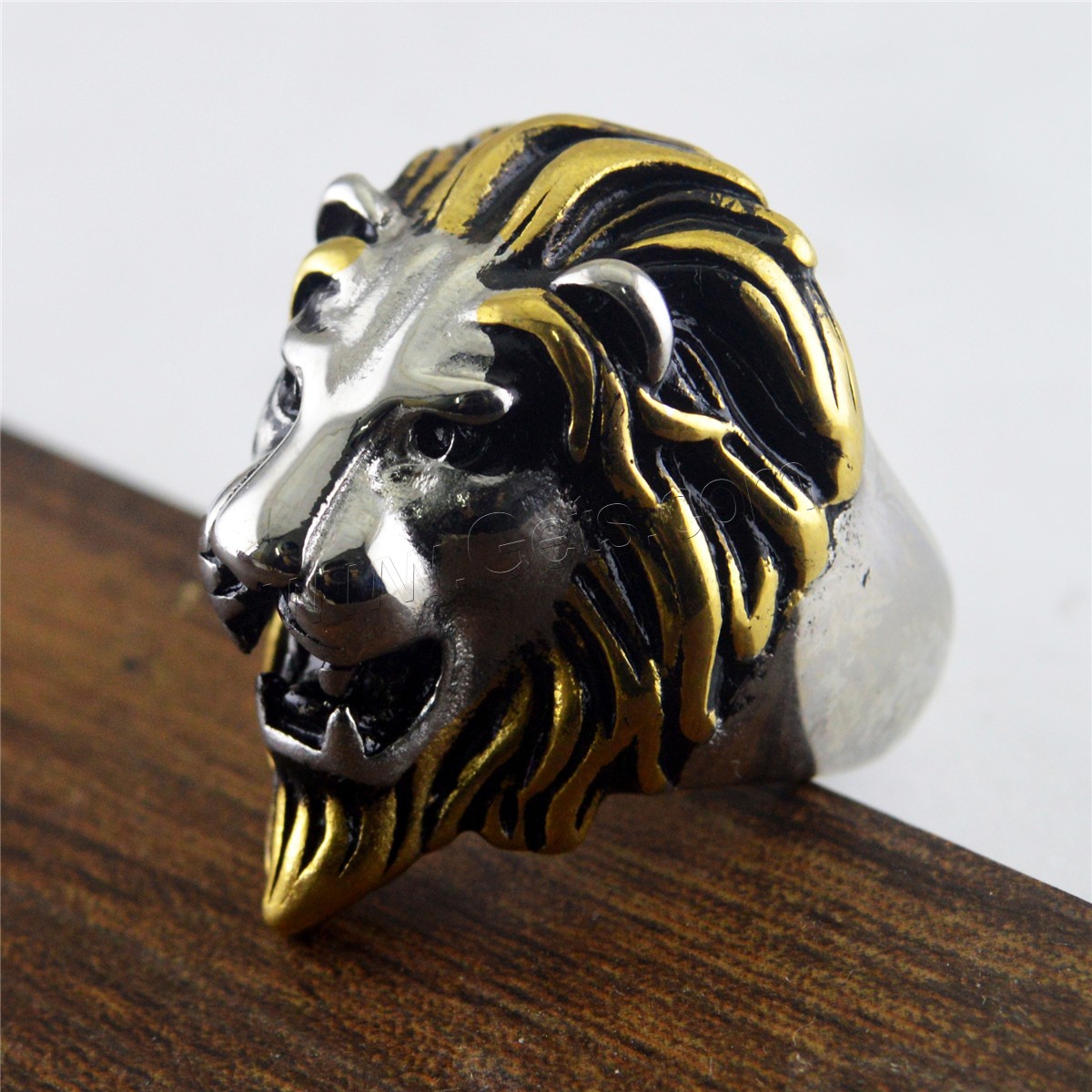 Titanium Steel Finger Ring, Lion, vintage & different size for choice & for man, more colors for choice, 5mm,35mm, Sold By PC