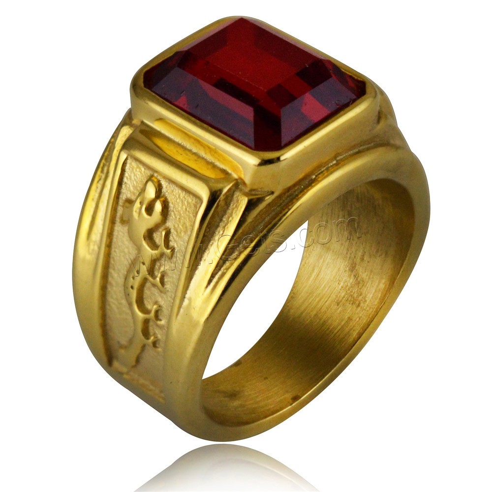 Титан Сталь палец кольцо, титан, с Кристаллы, Мужская & разный размер для выбора, Много цветов для выбора, 6mm,15mm, продается PC