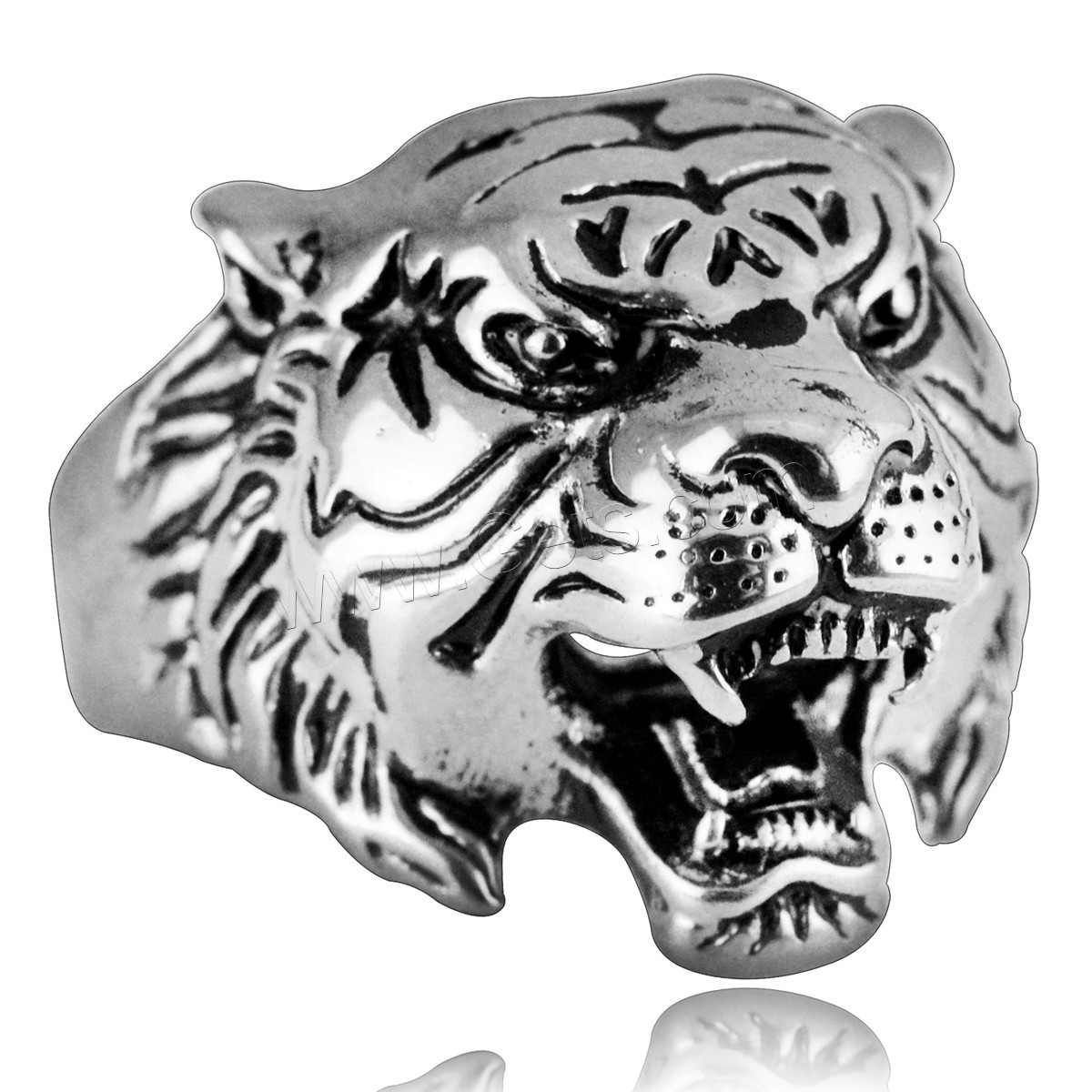 Титан Сталь палец кольцо, титан, Тигр, Корейский стиль & Мужская & разный размер для выбора, Много цветов для выбора, 3mm,22mm, продается PC