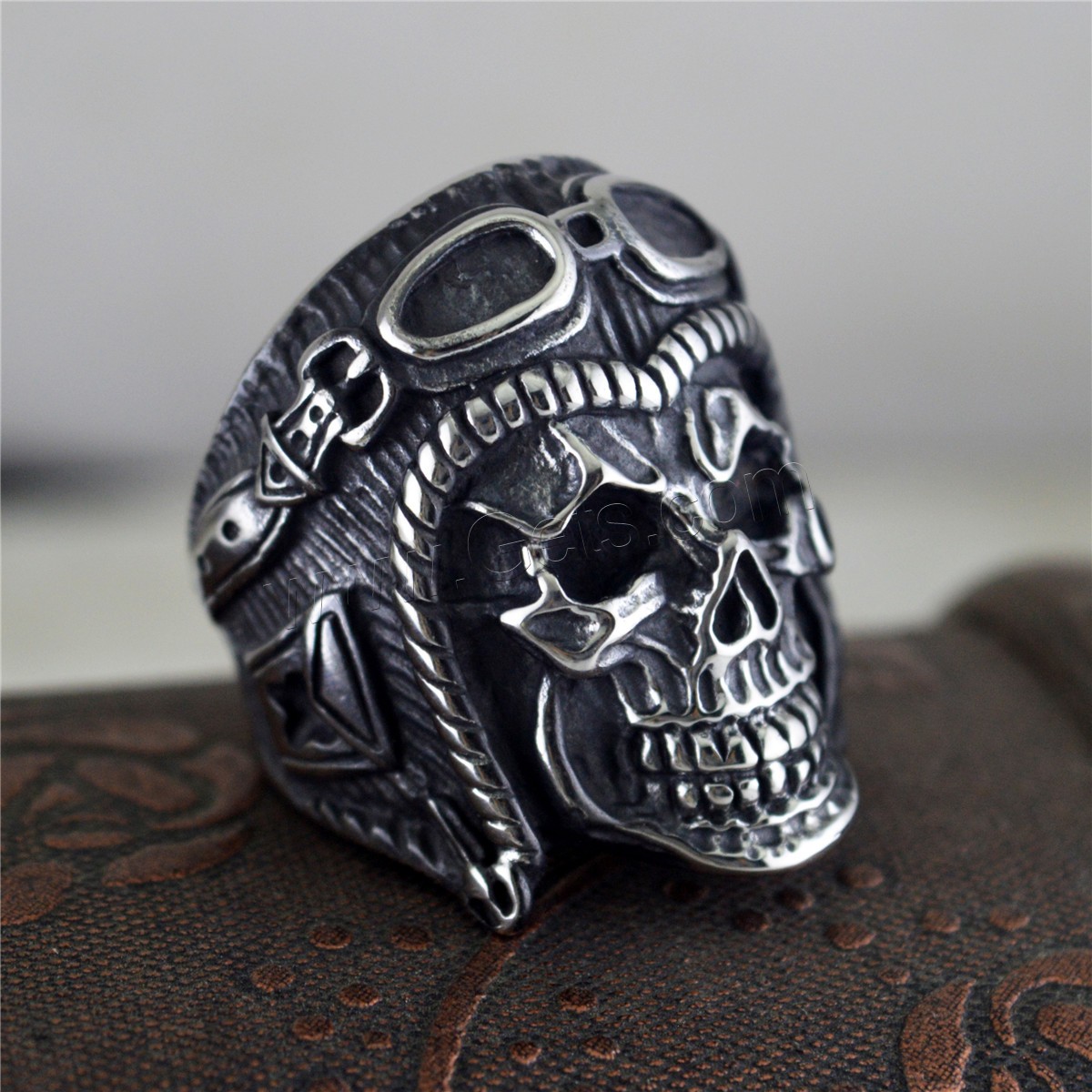 Titanium Steel Finger Ring, Skull, different size for choice & for man, more colors for choice, 7mm,33mm, Sold By PC