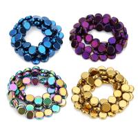 Perles hématite magnétique multicolore, Plat rond, Placage, DIY & normes différentes pour le choix, plus de couleurs à choisir Environ 1mm, Vendu par brin