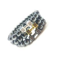 Fashion Zinc Alloy Bracelets, with Hematite, Barbell, plated, fashion jewelry & Unisex 19mm Approx 7.5 Inch 