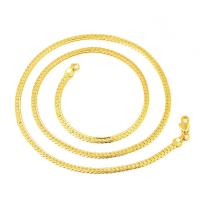 ラインス トーン真鍮ネックレス, 銅, ゴールドメッキ, ユニセックス & ライン石のある, 4*500mm, 長さ:20 インチ, 2ストランド/バッグ, 売り手 バッグ
