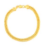 Brass Bracelets, gold color plated, Unisex, 200*4mm 