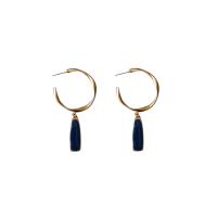 Enamel Zinc Alloy Drop Earring, with Brass, sterling silver post pin, gold color plated, for woman 