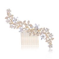 Decorative Hair Combs, Zinc Alloy, plated, for woman & with rhinestone 