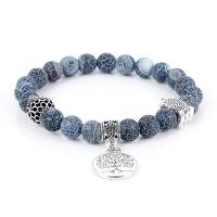 Gemstone Bracelet, with Zinc Alloy, antique silver color plated, fashion jewelry & Unisex, 180mm,19*15mm 