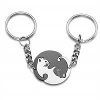 Titanium Steel Key Clasp, for couple, mixed colors 20mm,25mm 