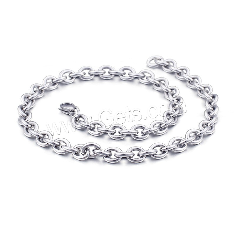 チタン鋼チェーンネックレス, チタン鋼, メッキ, ユニセックス & 異なるサイズの選択 & 楕円形の鎖, 無色, 9.5mm, 売り手 ストランド