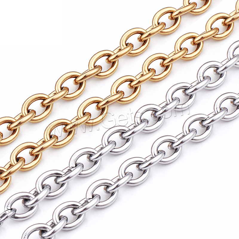 Titanium Steel Chain Necklace, plated, Unisex & different size for choice & oval chain, more colors for choice, 9.5mm, Sold By Strand