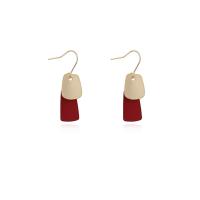 Brass Drop Earring, with Zinc Alloy, gold color plated, Korean style & for woman 