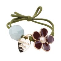 Ponytail Holder, Zinc Alloy, with Resin, gold color plated, Korean style & for woman & enamel 50mm 