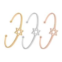 Zinc Alloy Cuff Bangle, Hexagram, plated, Korean style & for woman Inner Approx 50mm 