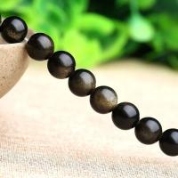 Gold Obsidian Beads, Round, polished, DIY Approx 1mm 