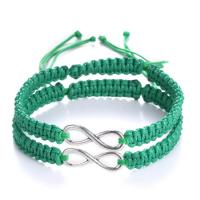 Friendship Bracelets, Zinc Alloy, with Polyester Cord, Infinity, handmade, Korean style & Unisex & woven pattern Approx 6.70-11.03 Inch 