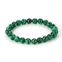 Bracelets de malachite, Rond, bijoux de mode & unisexe & normes différentes pour le choix, vert Environ 7.48 pouce, Vendu par brin