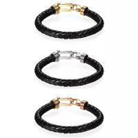 Stainless Steel Bracelet, with PU Leather, fashion jewelry & Unisex [
