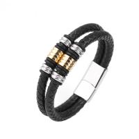 Edelstahl Armband, mit PU Leder, Modeschmuck & unisex & verschiedene Größen vorhanden, keine, verkauft von PC