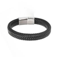 Edelstahl Armband, mit PU Leder, Modeschmuck & unisex & verschiedene Größen vorhanden, keine, verkauft von PC