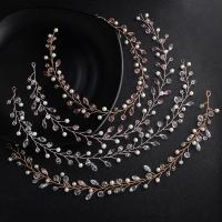 Zinklegierung Schweißband, mit Amethyst & Kunststoff Perlen, plattiert, Modeschmuck & für Braut & für Frau, keine, 400mm, verkauft von Strang