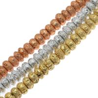 Natürliche Lava Perlen, plattiert, keine, 8*5.5mm-10*6mm, Bohrung:ca. 1mm, Länge:ca. 14.9 ZollInch, ca. 60PCs/Strang, verkauft von Strang