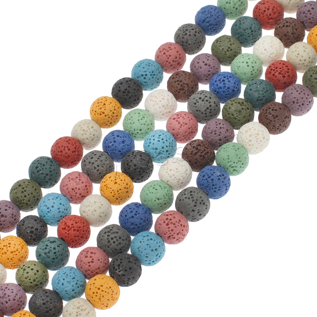 Perles de lave naturelle, lave volcanique, Rond, normes différentes pour le choix, multicolore, Trou:Environ 1mm, Longueur:Environ 14.9 pouce, Vendu par brin