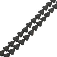 Natürliche Lava Perlen, Dreieck, schwarz, 13*12*5mm-21*19*6mm, Bohrung:ca. 1mm, Länge:ca. 14.9 ZollInch, verkauft von Strang