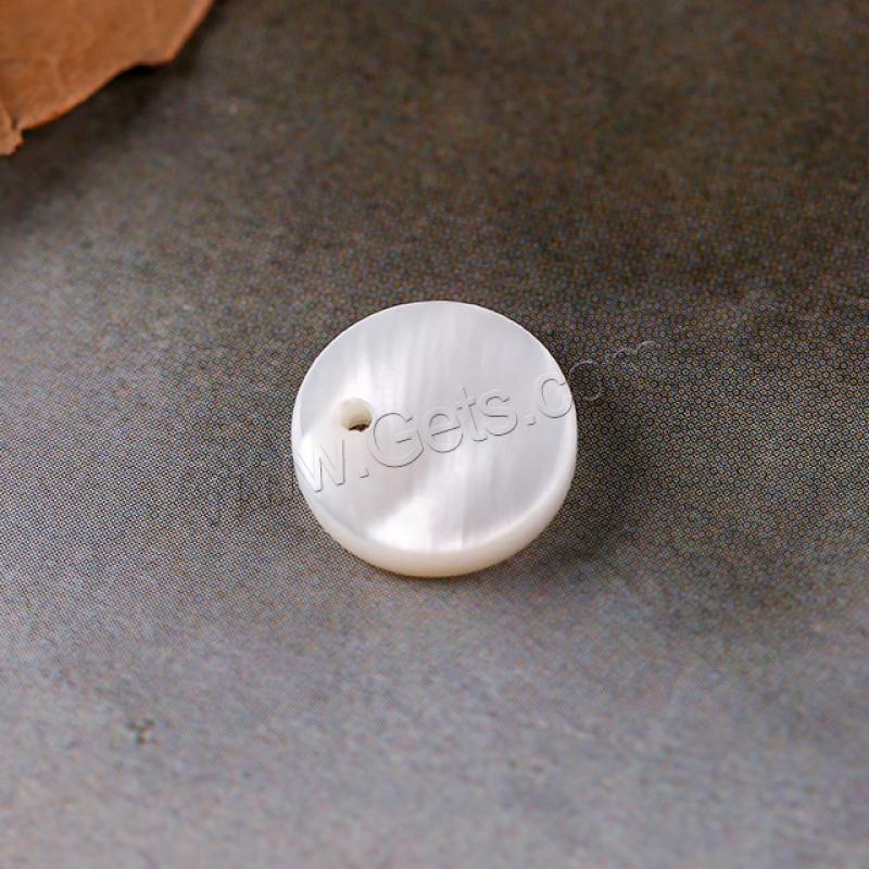 White Shell Pendants, Flat Round, DIY & different size for choice, white, Sold By PC