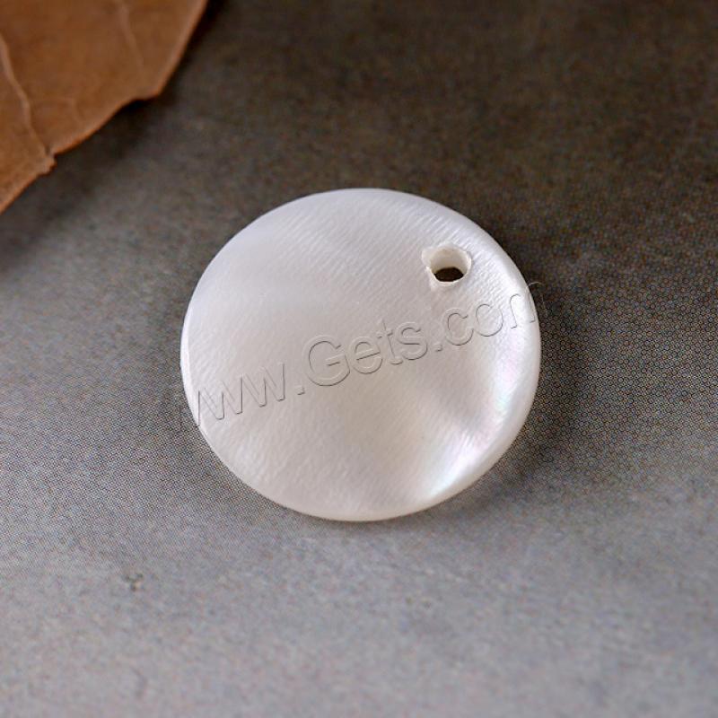 White Shell Pendants, Flat Round, DIY & different size for choice, white, Sold By PC