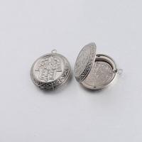 Acier inoxydable Coin Locket Pendant, poli, DIY, couleur originale Environ 2.3mm Vendu par sac