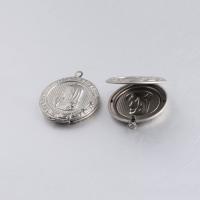 Acier inoxydable Coin Locket Pendant, poli, DIY, couleur originale Environ 2.3mm Vendu par sac