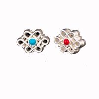 Enamel Zinc Alloy Beads, Chinese Knot, plated, hollow Approx 4mm 