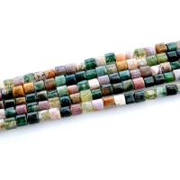 Natural Indian Agate Beads, Column, polished, DIY, multi-colored Approx 1mm  