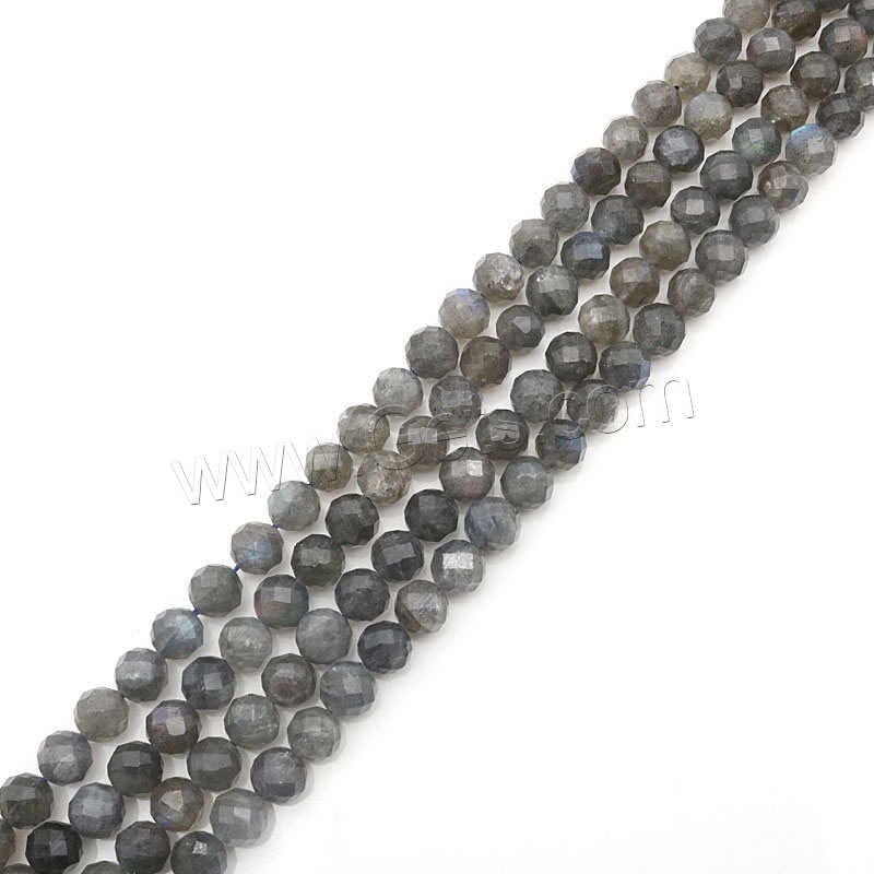 Labradorite Beads, Round, polished, different size for choice & faceted, Hole:Approx 1mm, Sold By Strand