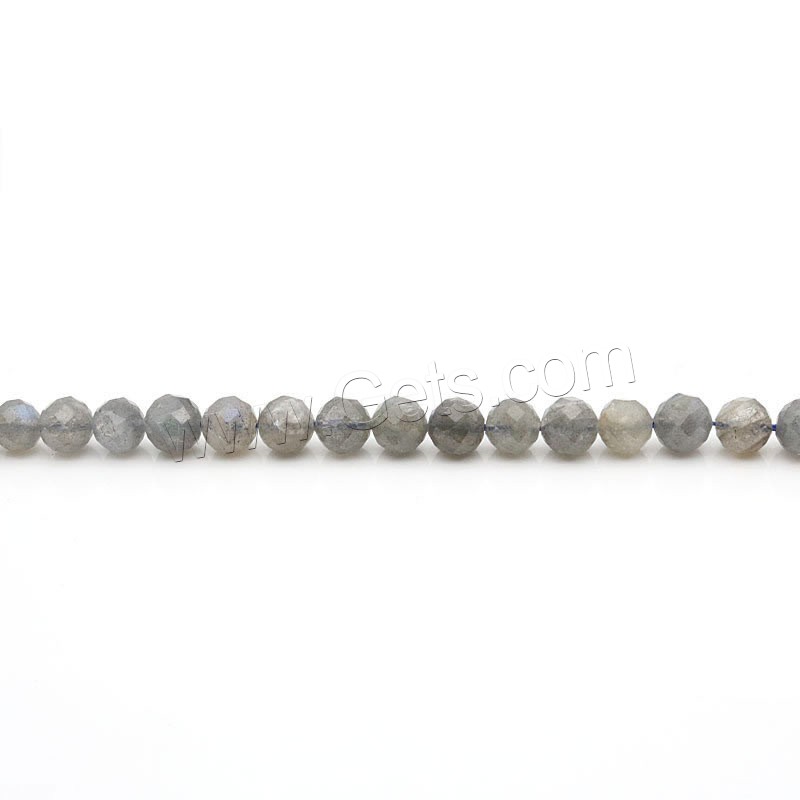 Labradorit Perlen, rund, poliert, verschiedene Größen vorhanden & facettierte, Bohrung:ca. 1mm, verkauft von Strang
