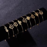 Stainless Steel Chain Bracelets, box chain & for woman, gold Approx 8.67 Inch 