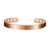 Ouverture Bracelets en cuivre, laiton, Plaqué de couleur d'or rose, bijoux de mode & pour femme, 8mm, Diamètre inté Environ 55mm, Vendu par PC
