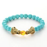 Gemstone Bracelets, with Zinc Alloy, gold color plated, fashion jewelry & Unisex, 8mm Approx 7.48 Inch 
