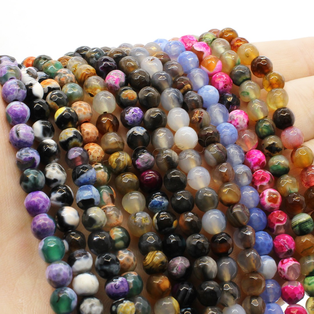 Natural Fire Agate Beads, Round, vintage & fashion jewelry & different size for choice, more colors for choice, Hole:Approx 1mm, Length:Approx 14.9 Inch, Sold By Strand