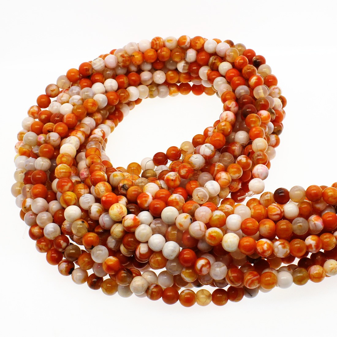 Fire Agate Beads, Round, fashion jewelry & different size for choice, more colors for choice, Hole:Approx 1mm, Length:Approx 14.9 Inch, Sold By Strand