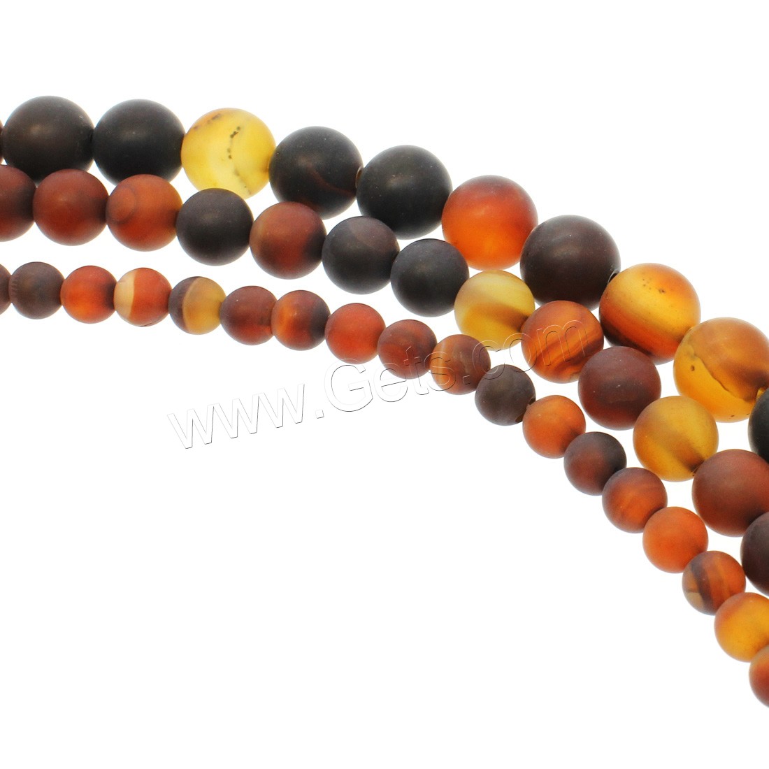 Natural Lace Agate Beads, Round, vintage & fashion jewelry & different size for choice & frosted, coffee color, Hole:Approx 1mm, Length:Approx 14.9 Inch, Sold By Strand