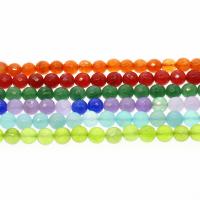 Dyed Marble Beads, Round & faceted Approx 1mm Approx 14.9 Inch 