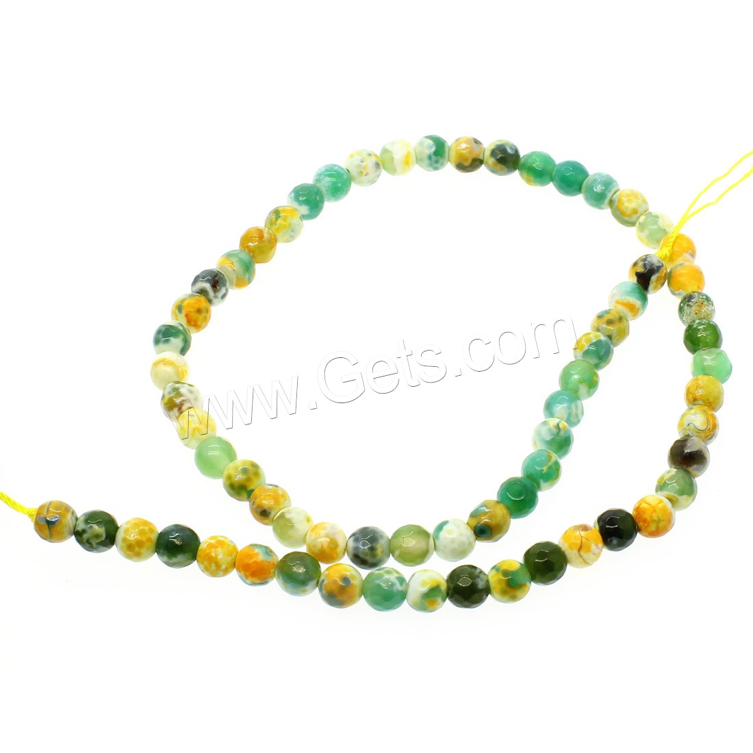 Fire Agate Beads, Round, different size for choice & faceted, more colors for choice, Hole:Approx 1mm, Length:Approx 14.9 Inch, Sold By Strand