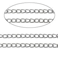 Aluminum Twist Oval Chain, silver color plated, fashion jewelry 