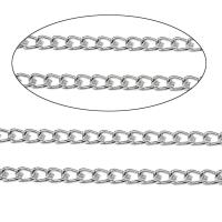 Aluminum Twist Oval Chain, silver color plated, fashion jewelry 