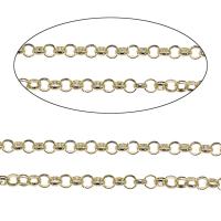 алюминий цепочки, плакирован золотом, цепь из круглых кольц & разный размер для выбора, 100м/сумка, продается сумка